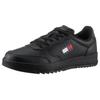 Sneaker TOMMY JEANS "TJM RETRO ESS", Herren, Gr. 42, schwarz, Leder, Lederimitat, unifarben, sportlich, Schuhe, mit TOMMY Markenlogo, Freizeitschuh, Halbschuh, Schnürschuh