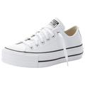 Sneaker CONVERSE "CHUCK TAYLOR ALL STAR PLATFORM LEATHER", Gr. 41, weiß (weiß, weiß), Leder, sportlich, Schuhe