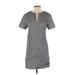 Theory Casual Dress - Shift V Neck Short sleeves: Gray Dresses - Women's Size P