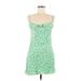 Zara Casual Dress - Bodycon Sweetheart Sleeveless: Green Print Dresses - Women's Size Medium