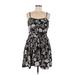 Atmosphere Casual Dress - A-Line Scoop Neck Sleeveless: Black Floral Dresses - Women's Size 16