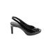 Life Stride Heels: Slingback Stilleto Cocktail Party Black Print Shoes - Women's Size 7 - Peep Toe