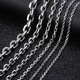 Davieslee Mens Necklace Chain Stainless Steel Silver Color Rolo Link Chains Necklaces for Men