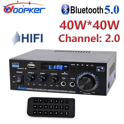 Woopker verstärker ak45 hifi digitaler verstärker maximale leistung 90 wx2 kanal 2,0 bluetooth Image