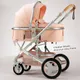 Belecoo Lightweight Luxury Baby Stroller 3 in 1 Portable High Landscape Reversible Stroller Hot Mom