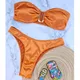2024 New Bandeau Bikini Set Off Shoulder Two-piece Swimwear Bathing Suit Strapless Women's Swimsuit