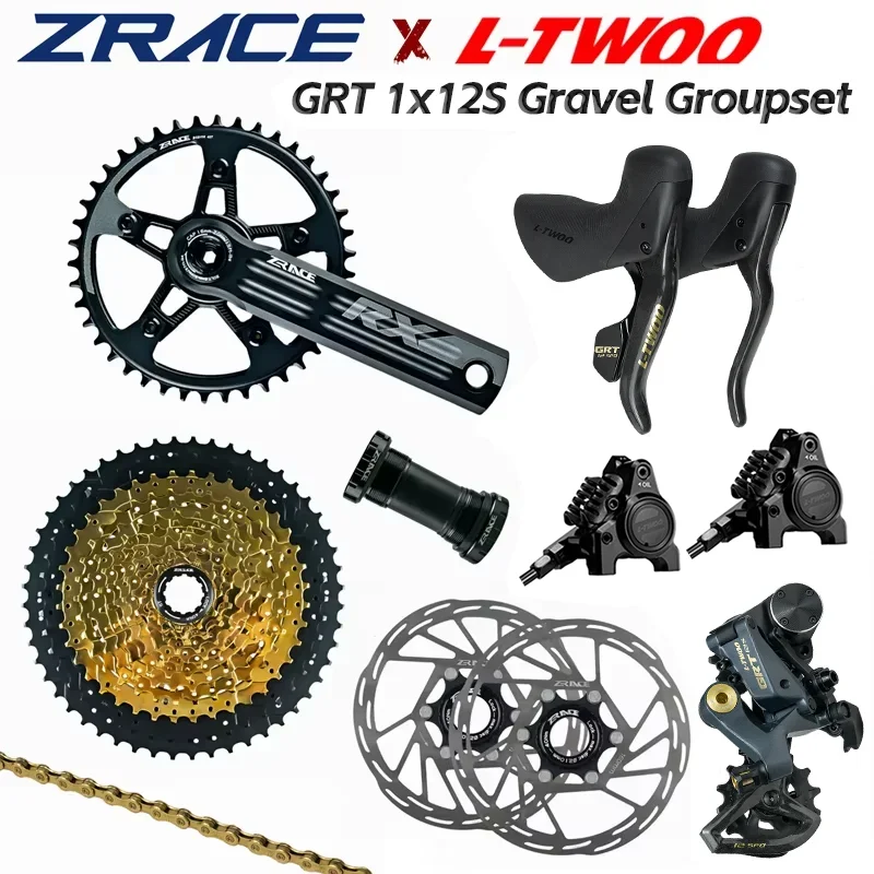 LTWOO GRT12 Hydraulische Disc + ZRACE Crank Kassette Kette, 1x12 Geschwindigkeit, 12 s Kies Groupset, für Kies bike Fahrrad/GRX Image