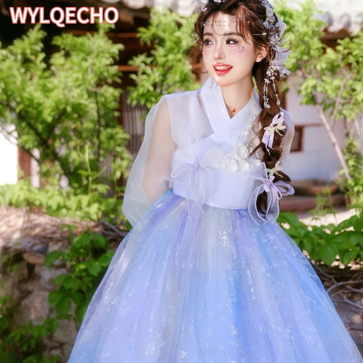 Koreanische Hanbok Kleid modernisiert Hanbok alten traditionellen Kostüm Frauen Palast Korea Hochzeits kleidung Cosplay Halloween Hanbok Image