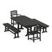 POLYWOOD La Casa Cafe 5-Piece Dining Set with Trestle Legs in Black