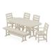 POLYWOOD Lakeside 6-Piece Dining Set with Bench in Sand