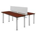 60 x 24 in. Kee Benching System with Privacy Divider Cherry & Chrome