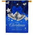 28 x 40 in. Christmas Bells House Flag with Winter Double-Sided Decorative Vertical Flags Decoration Banner Garden Yard Gift