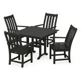 POLYWOOD Vineyard 5-Piece Farmhouse Dining Set in Black