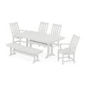 POLYWOOD Vineyard 6-Piece Farmhouse Dining Set With Trestle Legs in White