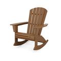 POLYWOOD Nautical Curveback Adirondack Rocking Chair in Teak