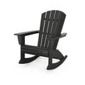 POLYWOOD Nautical Curveback Adirondack Rocking Chair in Black