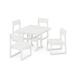 POLYWOOD EDGE Side Chair 5-Piece Farmhouse Dining Set in White