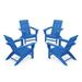 POLYWOOD 4-Piece Modern Adirondack Chair Conversation Set in Pacific Blue