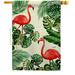 Paradise Flamingos Animals Bird 28 x 40 in. Double-Sided Decorative Vertical House Flags for Decoration Banner Garden Yard Gift
