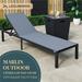 32.44 x 21.65 x 21.65 in. Marlin Modern Black Aluminum Outdoor Patio Chaise Lounge Chair with Square Fire Pit Side Table Perfect Dark Grey