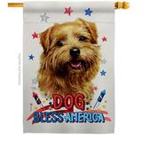 Patriotic Tan Norfolk Terrier Animals Dog 28 x 40 in. Double-Sided Decorative Vertical House Flag for Decoration Banner Garden Yard Gift