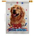 Patriotic Dark Golden Retriever Animals Dog 28 x 40 in. Double-Sided Decorative Vertical House Flag for Decoration Banner Garden Yard Gift