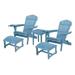 33.75 x 33 x 27.75 in. 2 Foldable Chair with Ottoman & 1 End Table Sky Blue