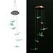 Outdoor Waterproof Solar Panel LED Dragonfly Wind Chimes Home Garden Decor Light (Green)