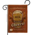BD-BV-G-117038-IP-DB-D-US16-BD 13 x 18.5 in. Its Always Beer O Clock Burlap Happy Hour & Drinks Beverages Impressions Decorative Vertical Double Sided Garden Flag