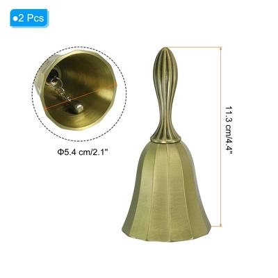 Hand Bell, 2pcs Dinner Bell Call Bell Vintage Metal for Dinner Service