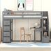 Twin Size Storage Loft Bed with Storage Drawers, Desk and Stairs, Multifunctiona Wooden Loft Bed with Shelves Space-Saving