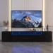 Modern TV Stand with Storage Cabinets, Remote Control, APP Control, and LED - Full RGB Color Selection, Power Cord Included