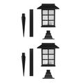 Tuphregyow Wireless LED Outdoor Solar Lights Spotlights Garden Lights Solar Powered Walkway Lights (2 Pack) with White/Warm Light Options Black