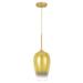 17.8 x 7 x 7 in. Phantasm II 1-Light Champagne Graduated Color Glass Pendant Light Gold