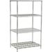 86 x 60 x 18 in. Nexelon Blue Epoxy Starter Unit Wire Shelving with 1 Dunnage Shelf