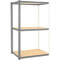 84 x 48 x 48 in. High Capacity 3 Levels Add-On Rack with Wood Deck Gray