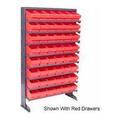 QPRS-601 Single Sided Rack with 48 Blue Euro Drawers - 12 x 36 x 60 in.
