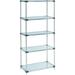 Nexel 5 Tier Starter Unit Solid Galvanized Steel Shelving - 54 x 18 x 86 in.