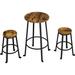 Yaheetech 3-Piece Dining Table Set Rustic Industrial Round Bar Table and Set of 2 Bar Stools - N/A