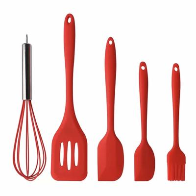 5 Pcs Heat-Resistant Silicone Spatula Set