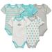 Wan-A-Beez 5 Pack Baby Girls and Boys Newborn and Infant Cotton Short Sleeve Bodysuits