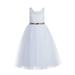 Ekidsbridal Floral Lace Scoop Neck A-Line White Flower Girl Dresses Keyhole Back Communion Dresses Pageant Dress 178 6