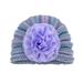 HIBRO Toddler Hat with Chin Strap Toddler Baby Boys Girls Knitted Cap Flower Multicolor Headwear Warm Beanie Elastics Turban Hat