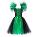 ZRBYWB Toddler Kids Baby Girl Dress Magnificent Witch Black Gown Fancy Dress Up Party Tulle Dresses