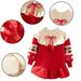 Godderr Newborn Girls Winter Dress Knit Dress for Toddler Baby Christmas Dress Casual Wear Velvet Long Sleeve Princess Dress for 9M-6Y