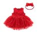 DxhmoneyHX Newborn Baby Girl 2PC Outfits Sets Lace Bowknot Tutu Gown + Headband Cute Embroidery Mesh Sleeveless Princess Dress Set