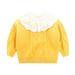 ZMHEGW Coats for Toddler Boys Girls Winter Long Sleeve Flower Embroidery Ruffles Knit Sweater Warm Sweater Clothes Children Jackets