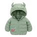 JHLZHS Toddler Girls Coats Toddler Boys Girls Winter Windproof Cartoon Monkey Prints Bear Ears Hooded Coat Jacket Kids Warm Outerwear Green-5 2-3 Years