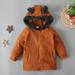 Shldybc Toddler Baby Boys Girls Hooded Jacket Fleece Hoodies Fashion Cute Solid Color Snowsuit Outerwear Zipper Bear Ear Hooded Jacket Coat( Brown 5-6 Years )