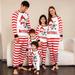 Penkiiy Family Christmas Pjs Matching Sets Boys Girls Christmas Fashion Cute Stripe Snowman Print Top Pants Suit Family Parent-child Wear Kid Red Christmas Pajamas 3-4 Years